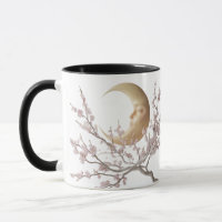 Moonlit Blossoms – Elegant Crescent Moon & Cherry