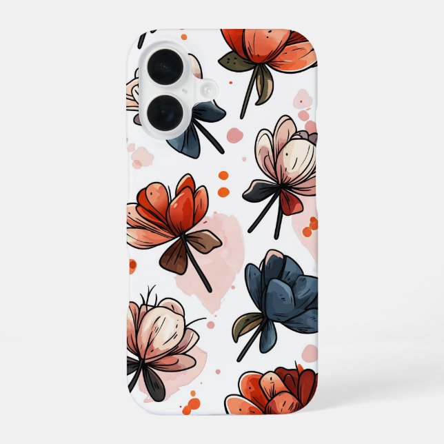 Moonlit Blossoms iPhone 16 Case (Back)