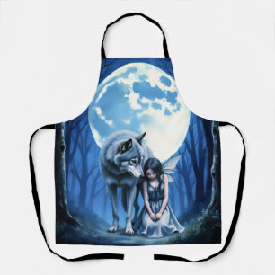 Moonlit Bond – The Wolf and the Gothic Fairy. Apron