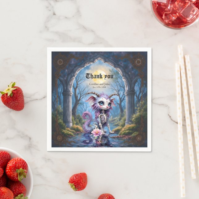 Moonlit Bones – Guardian of Forgotten Dreams.  Napkin (Insitu)