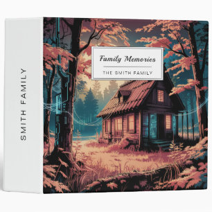 Moonlit Cabin Japanese Forest Art (2) Binder