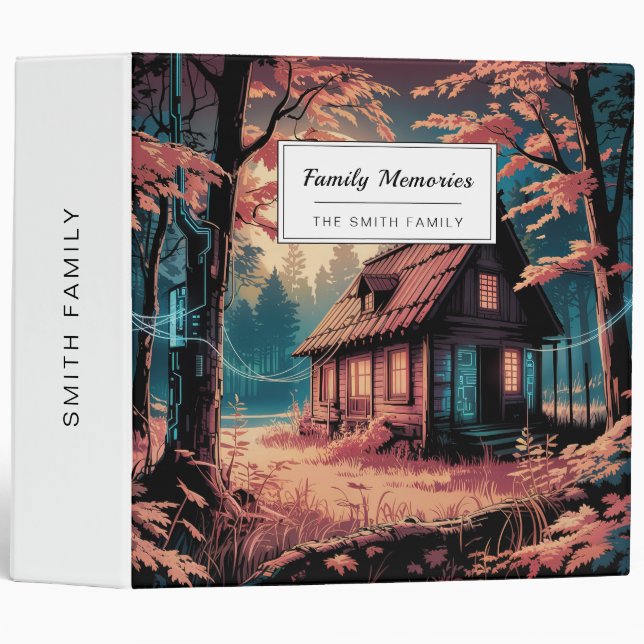 Moonlit Cabin Japanese Forest Art (2) Binder (Front/Spine)