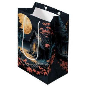 Moonlit Cabin Japanese Forest Art (6) Medium Gift Bag