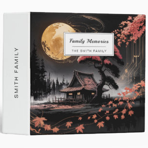 Moonlit Cabin Japanese Forest Art (8) Binder