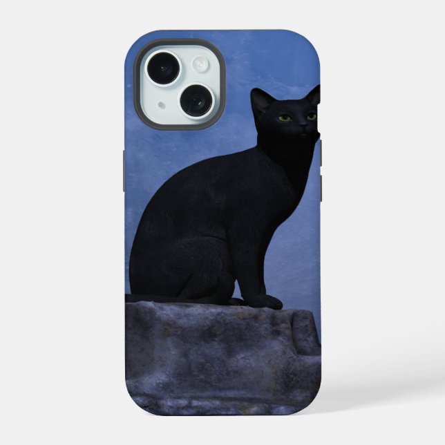 Moonlit Cat iPhone 15 Case (Back)