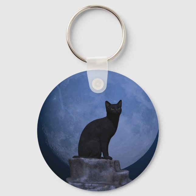 Moonlit Cat Keychain (Front)