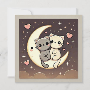 Moonlit Cat Love Card
