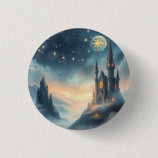  Moonlit Celestial Castle 1 Inch Round Button