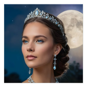 Moonlit Celestial Elegance Poster