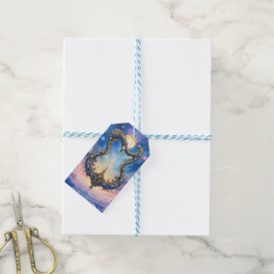 Moonlit Celestial Harp – Dreamy Cosmic Fantasy Art Gift Tags