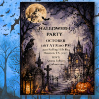 Moonlit Cemetery Halloween Party