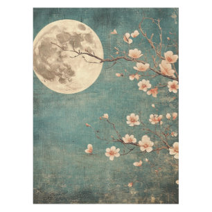 Moonlit Cherry Blossom Serenity Tablecloth
