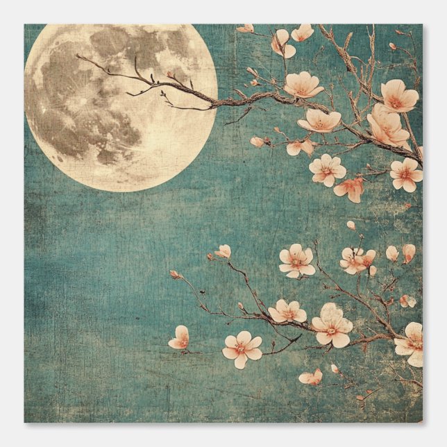 Moonlit Cherry Blossom Serenity Wallpaper (Front)