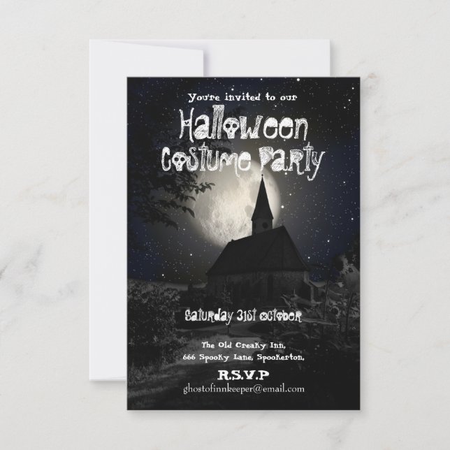 Moonlit Church Invitation (Front)