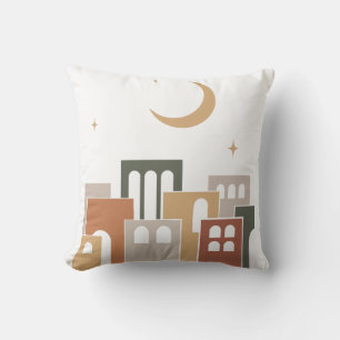 Moonlit City Throw Pillow
