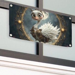 Moonlit Clockwork Swan – Keeper of Curious Dreams. Banner