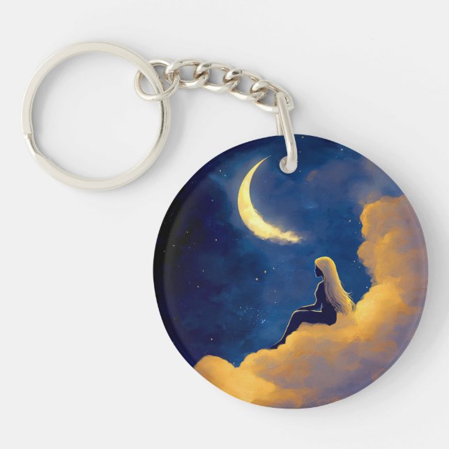 Moonlit Clouds Acrylic Keychain (Front)