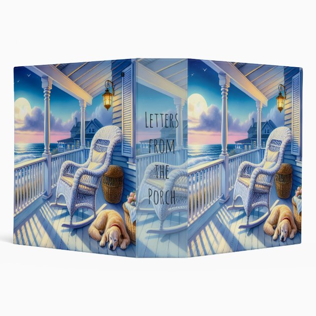 Moonlit Coastal Porch with Dog & Ocean View Binder (Background)