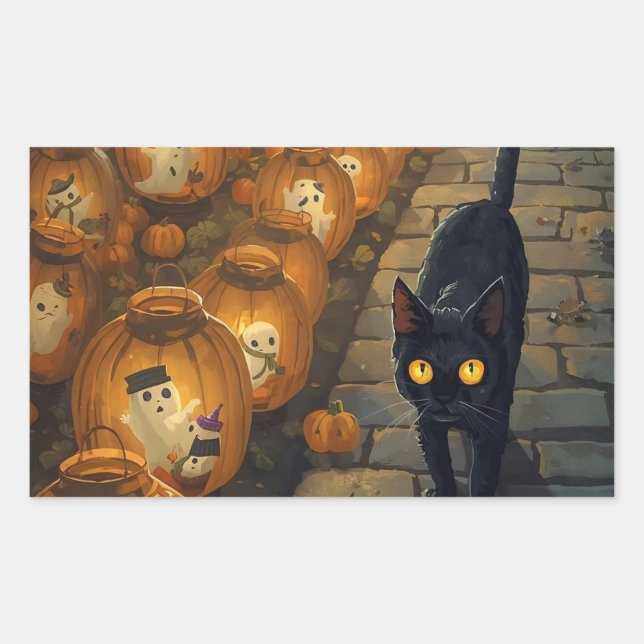 Moonlit Companions – Halloween Night Sticker (Front)