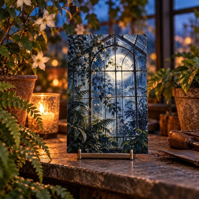 Moonlit Conservatory Art Print (4 x 6 inch unframed semi-gloss print. Flat printed artwork. Styled scene; props not included.)