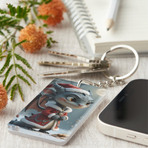 Moonlit Cookie Bandit – The Grey Christmas Dragon. Keychain