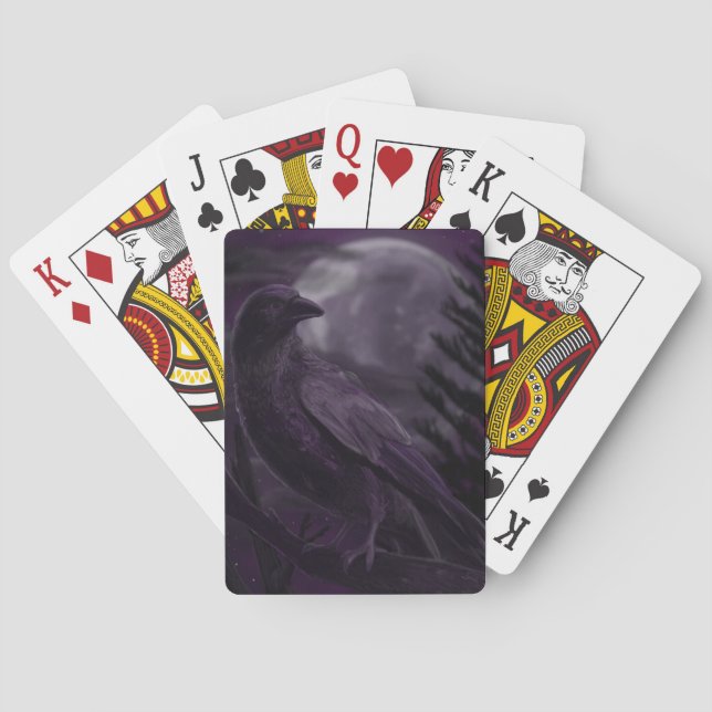 Moonlit Corvid Playing Cards (Back)