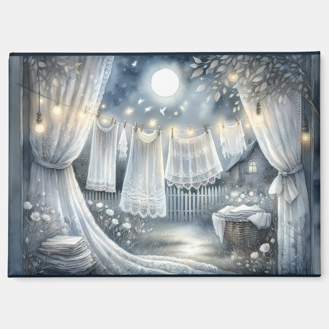 Moonlit Cottagecore Laundry Line Magnet (Front)
