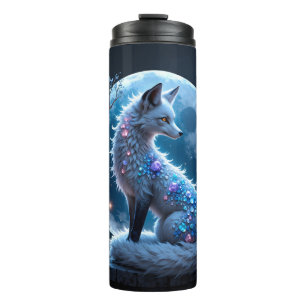 Moonlit Crystal Fox – Guardian of Silent Dreams. Thermal Tumbler