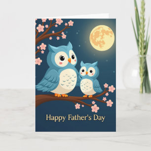 Moonlit Dads Day Branch Birds Card