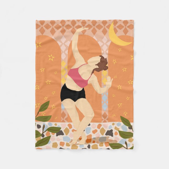 Moonlit Dance Fleece Blanket (Front)