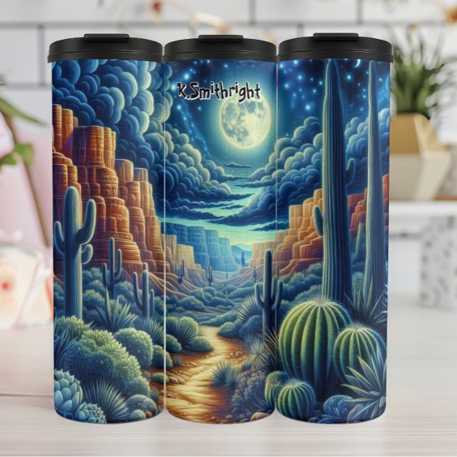 Moonlit Desert Path Thermal Tumbler (Creator Uploaded)