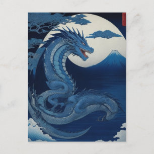 Moonlit Dragon of Fuji Postcard