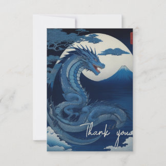 Moonlit Dragon of Fuji Thank You Card