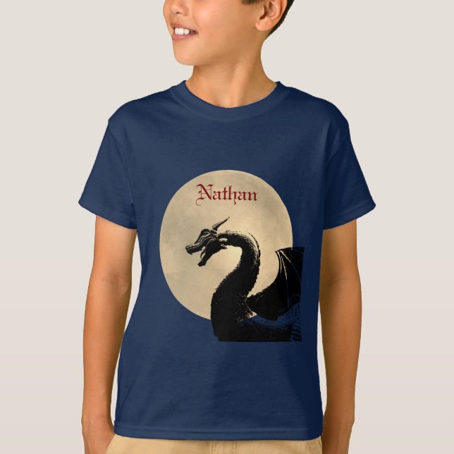 Moonlit Dragon Personalized  T-Shirt (Front)