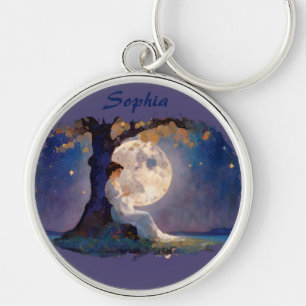 Moonlit Dreamer - Serene Night Sky Keychain