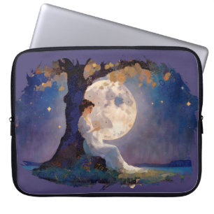 Moonlit Dreamer - Serene Night Sky Laptop Sleeve