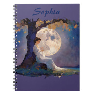 Moonlit Dreamer - Serene Night Sky Notebook
