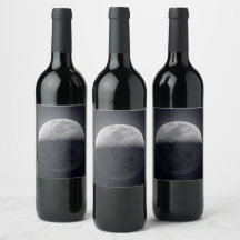  Moonlit Elegance: Wine Bottle with a Lunar Image
