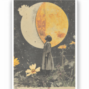 Moonlit Elegance - Woman with Moon