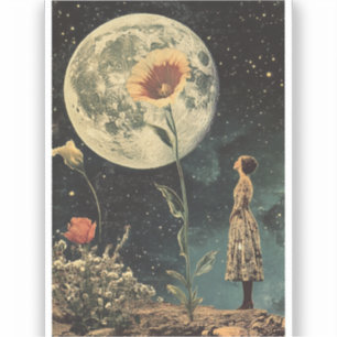 Moonlit Elegance - Woman with Moon