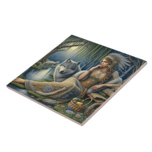 Moonlit Enchantment in the Mystic Forest Tile