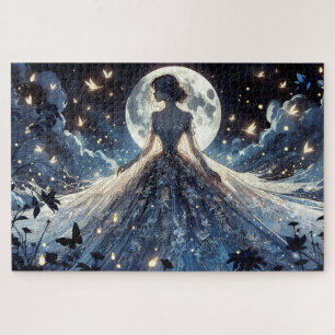 Moonlit Fairy Princess Celestial Gown Jigsaw Puzzle