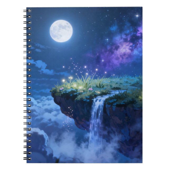 Moonlit Falls Spiral Notebook (Front)