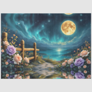 Moonlit Floral Path To The Beach Tissue Paper