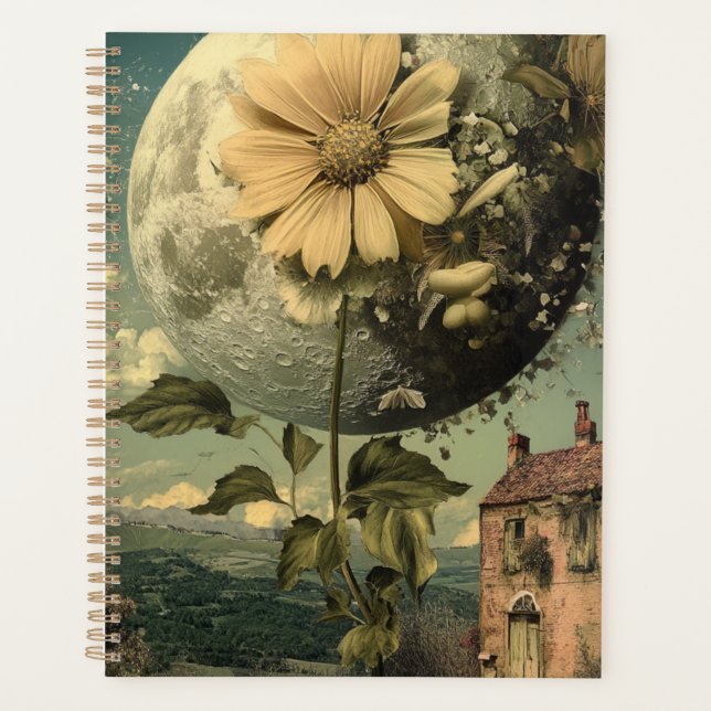 Moonlit Flower & Vintage Charm Planner (Front)