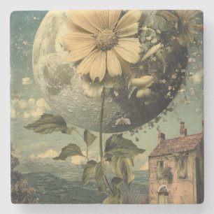 Moonlit Flower & Vintage Charm Stone Coaster