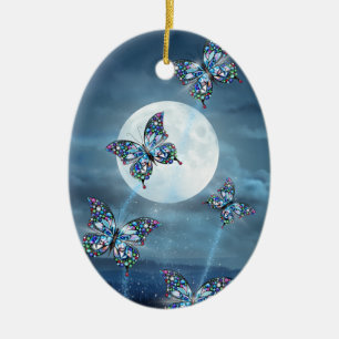 Moonlit Flutter Ceramic Ornament