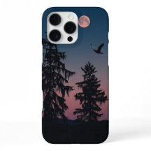 Moonlit Forest Phone Case — Full Moon Night Sky Ar