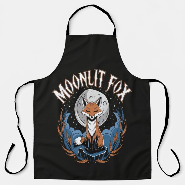 Moonlit Fox Celestial Night Apron (Front)