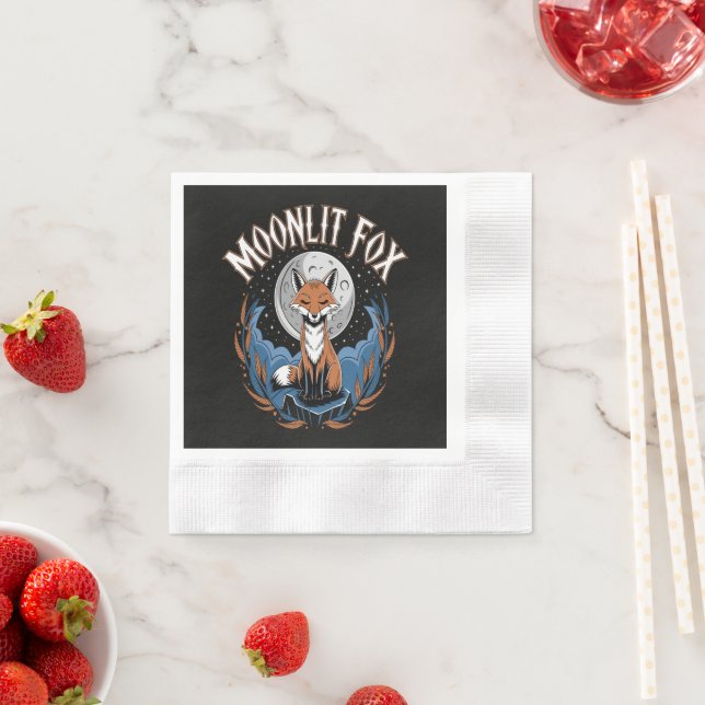 Moonlit Fox Celestial Night Napkin (Insitu)